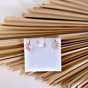 Swarovski Elegant Pink Leaf Earrings